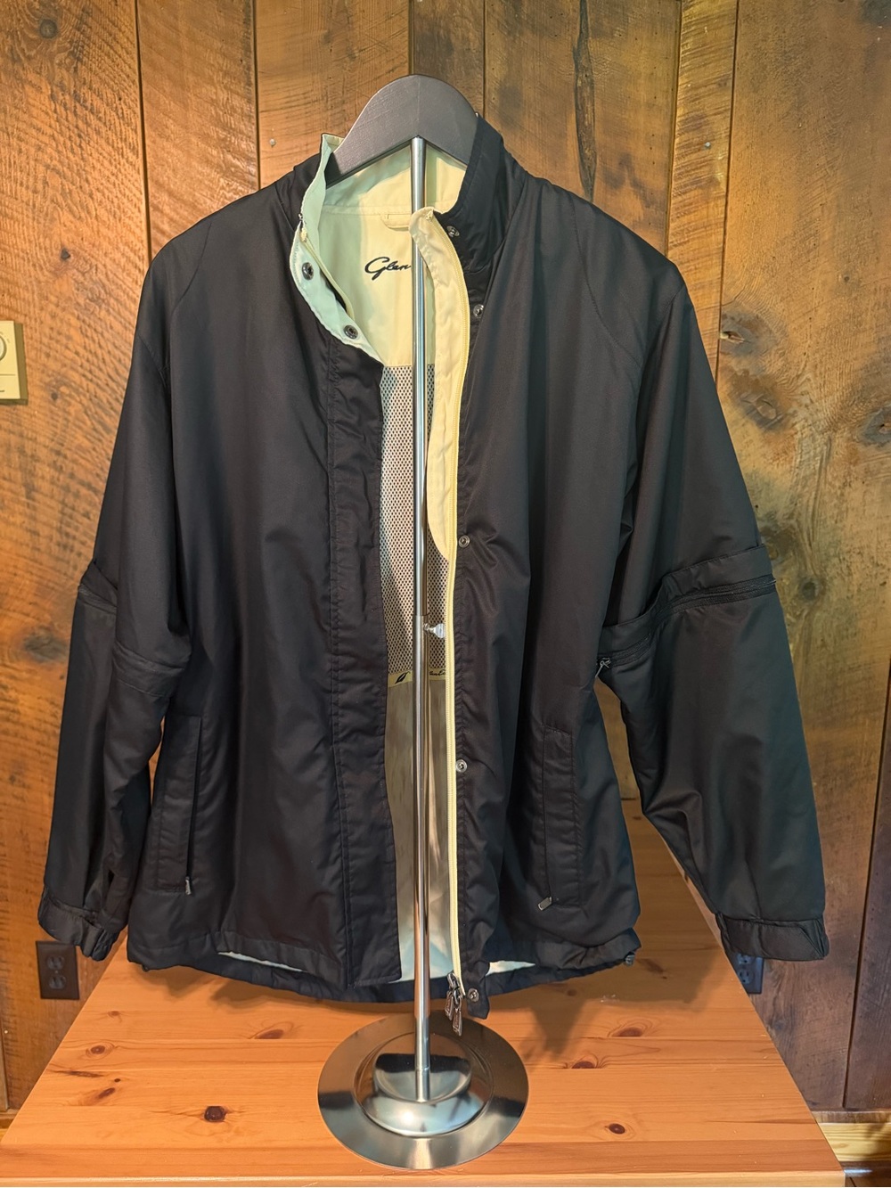Glen Echo Vintage Convertible Golf Jacket Zip Off Sleeves Gorpcore Black Y2K M